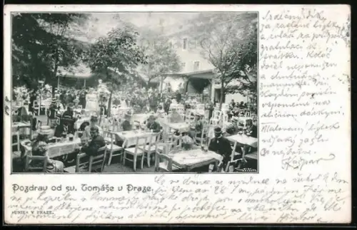 AK Prag / Praha, Pozdrav od sv. Tomáse v Praze