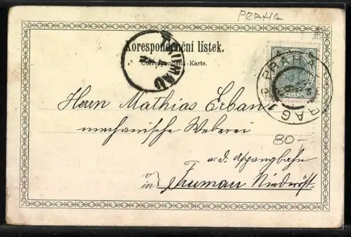 Lithographie Praha, Karluv most a Mala Strana, Museum kral. Ceskeha