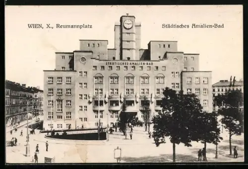AK Wien, Städtisches Amalien-Bad am Reumannplatz