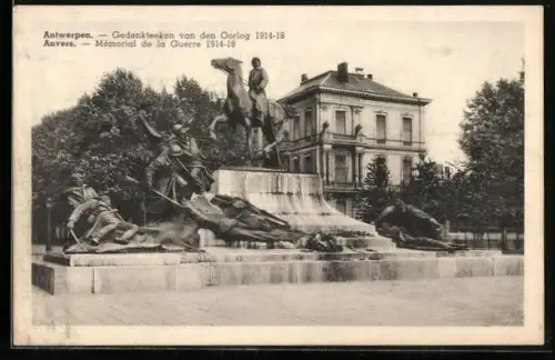 AK Anvers, Memorial de la Guerre 1914-1918