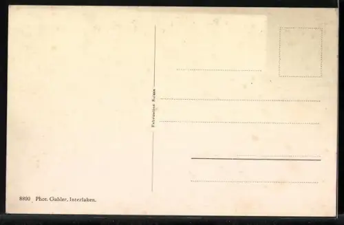 AK Interlaken, Blumenuhr mit Kursaal