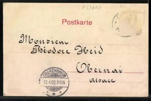 AK Oberehnheim, Strassenpartie am Rathaus