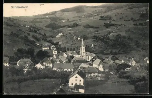 AK Schnierlach, Ortsansicht mit Kirche