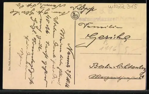 AK Ostende, Entree du Palace et la Mer