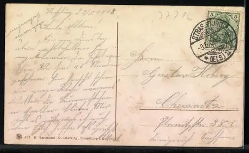 AK Strassburg, i. E. Goldgiessen durch das Spitaltor gesehen