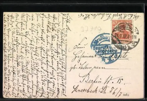 AK Straaburg i. E., St. Nikolausstaden mit Flusspartie