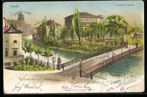 Lithographie Praha, Zofin, Zofinsky Ostpov, Josef Zelenka