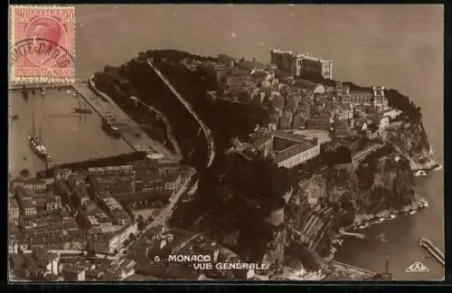 AK Monaco, Vue Generale, Stadt aus der Vogelschau