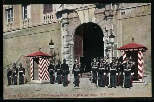 AK Monaco, Palais, Garde d'honneur du Prince