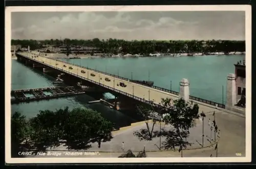 AK Cairo, Nile Bridge Khedive Ismail