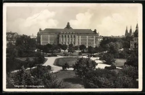 AK Liegnitz, Partie am Hindenburgplatz