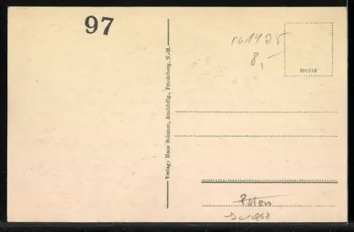 AK Friedeberg, Untersee mit Blick zum Ort