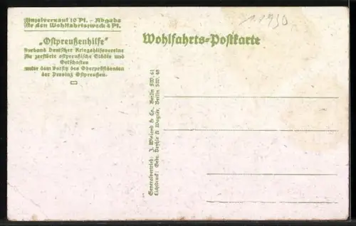 AK Domnau, Russische Gefangene legen morsche Giebel nieder