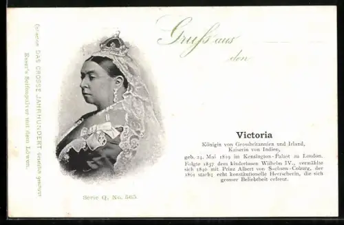 AK Victoria Königin von Grossbritannien und Irland, Kaiserin von Indien, geb. 1819