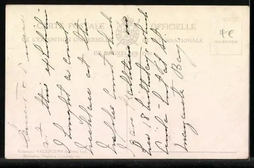 AK Bruxelles, Exposition 1910, Visite de L. L. M. M. le Roi et la Reine de Belgique, Ausstellung