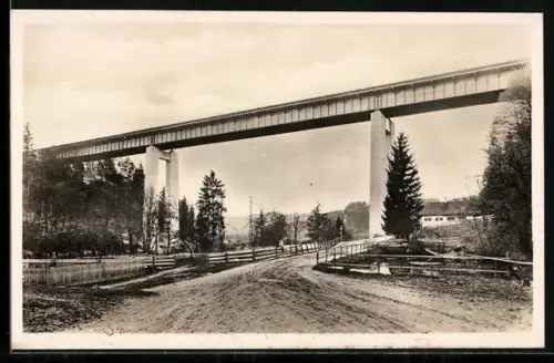 AK Ansicht der Mangfallbrücke der Reichsautobahnstrecke München-Landesgrenze
