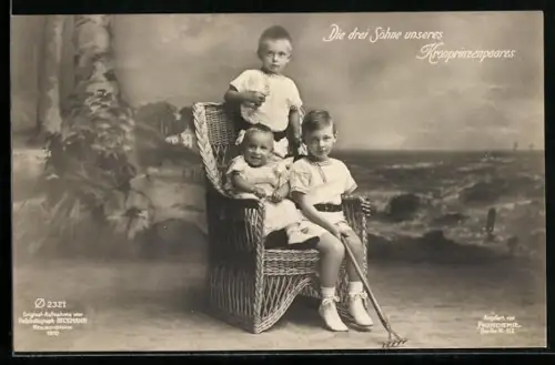 AK die drei Söhne des Kronprinzenpaares
