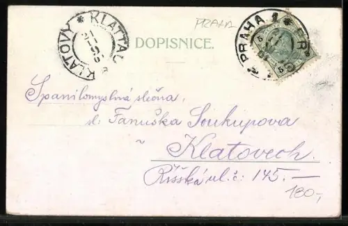 Lithographie Prag / Praha, Kral. Vinohrady, Ceská Realka, Unuselkych Schodú, Chrám Sv. Ludmily