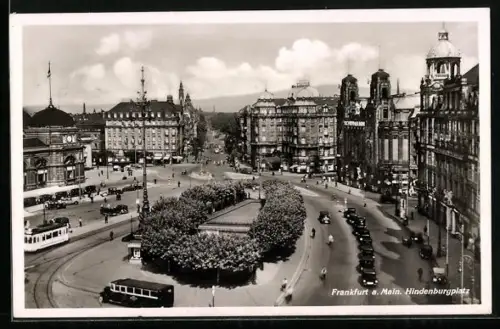 AK Frankfurt a. M., Hindenburgplatz aus der Vogelschau