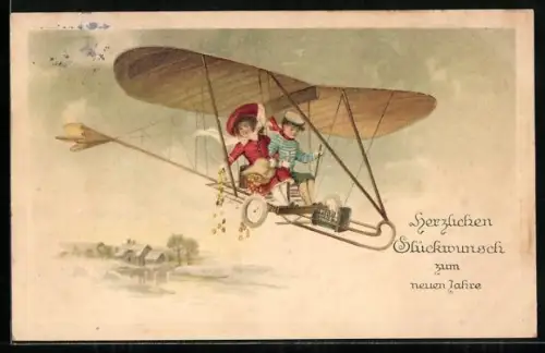 AK Geburtstagsgratulanten im Flugzeug