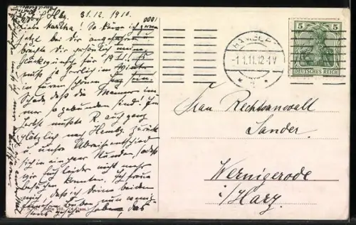 AK Neujahrsfahrt im Automobil