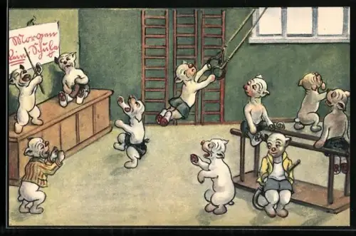 AK Bonzo trainiert in der Turnhalle