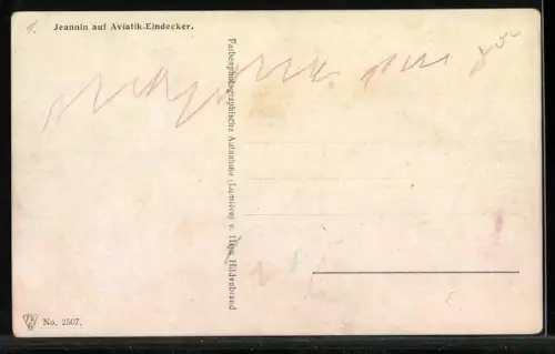 AK Flugzeug, Jeannin auf Aviatik Eindecker