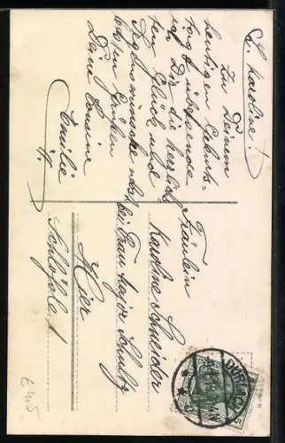 AK Geburtstagsgruss, Mädchen sitzt mit Blumenstrauss auf Fahrrad