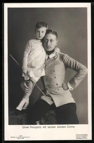 AK Kronprinz Wilhelm von Preussen mit seinem ältestem Sohn