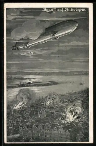 AK Zeppelin greift die Stadt Antwerpen an