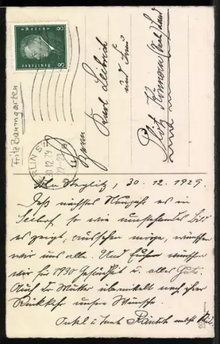 Lithographie Ein glückliches Neujahr, Kleiner Schornsteinfeger