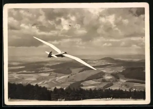 AK Der deutsche Segelflug, Segelflugzeug Minimoa bei Sturm
