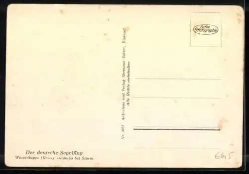 AK Der deutsche Segelflug, Segelflugzeug Minimoa bei Sturm