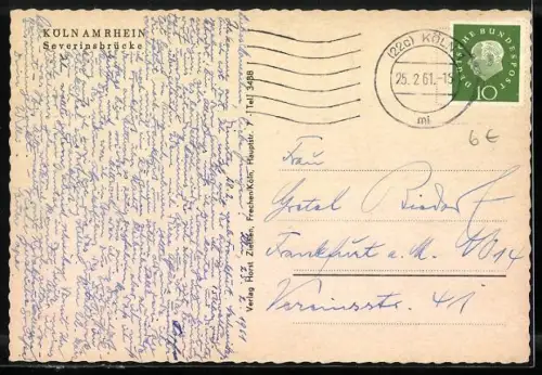 AK Köln, Blick auf die Zubringer der Severinsbrücke