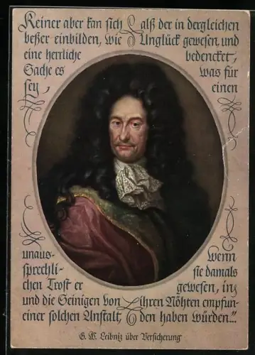 AK Gottfried Wilhelm Leibniz über Versicherung