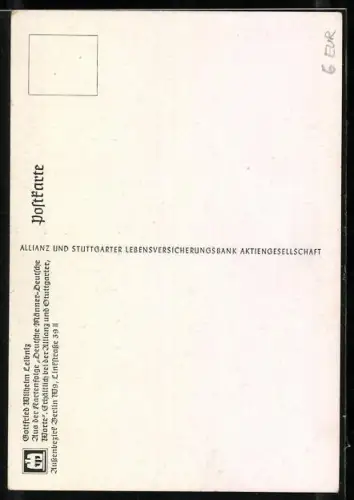 AK Gottfried Wilhelm Leibniz über Versicherung