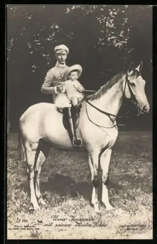 AK Kronprinz Wilhelm von Preussen mit seinem ältesten Sohne