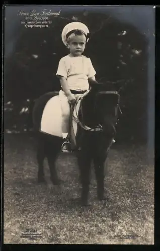 AK Prinz Louis Ferdinand von Preussen auf einem Pony