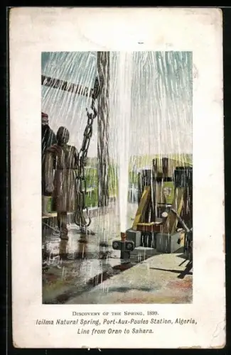 AK Port-aux-Poules, Icilma Natural Spring, Discovery of the Spring 1899