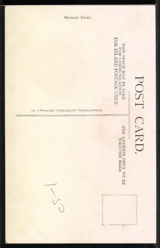 Künstler-AK Tanger, Blick von der Kasba auf den Ort und die Reede