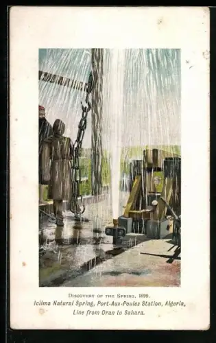 AK Port-aux-Poules, Icilma Natural Spring, Discovery of the Spring 1899