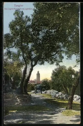AK Tangier, The Light-House from a garden, Leuchtturm