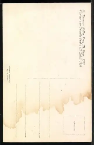 AK Prag / Praha, St. Thomas Brauerer-Keller, Magdeburgerstrasse 33