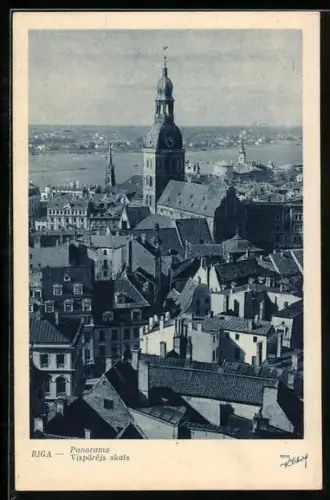 AK Riga, Teilansicht mit Kirche