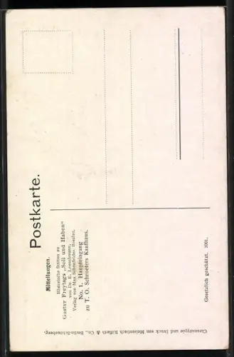 Künstler-AK Breslau, Historische Stätten zu Gustav Freytags Soll und Haben, Schroeters Kaufhaus, Haupteingang