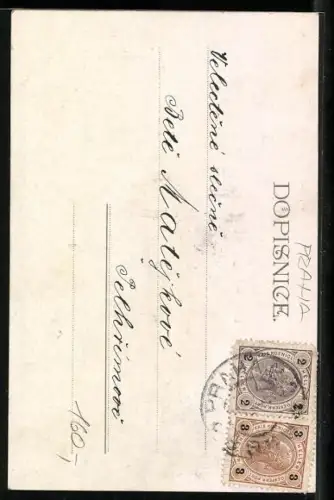 Lithographie Prag, Altstädter Brückenturm