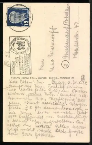 AK Leipzig, Eingang des Leipziger Zoos mit Kongresshalle