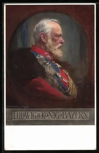 AK König Ludwig III. von Bayern in Uniform mit Orden und Epauletten
