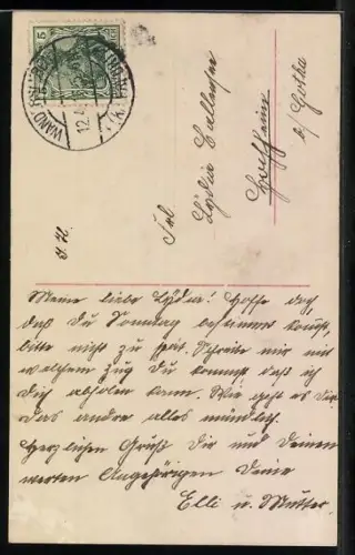 AK Kronprinz Wilhelm von Preussen, mit seinem Töchterchen