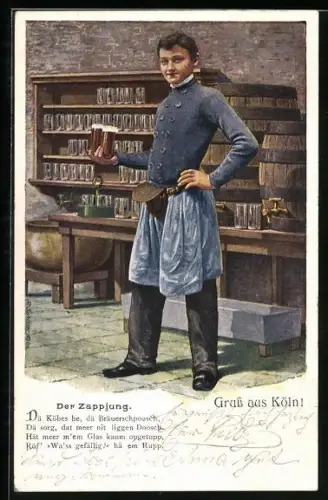 AK Bonn, Kölner Bierhaus Zum Storch, Der Zappjung